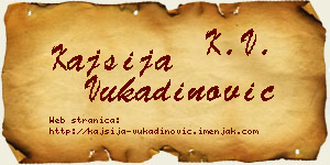 Kajsija Vukadinović vizit kartica